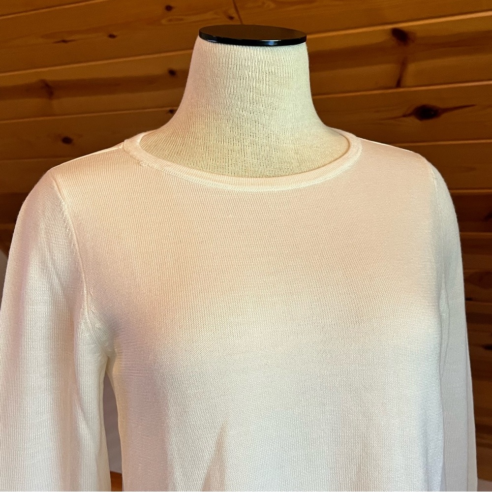Ann Taylor Women's Classic Cream Moreno Wool Long Sleeve High Low Top Size XS - Picture 2 of 5
